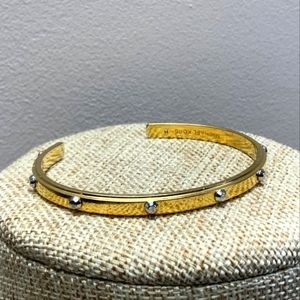 MK Michael Kors Gold Plated Narrow Studded Bracelet Cuff